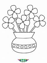 Vase Coloring Flowers Printable Kids Flower Pages Tsgos Vases Choose Board sketch template