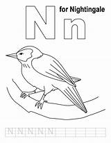 Coloring Nightingale Pages Letter Printable Alphabet Animal Handwriting Practice Color Rapunzel Getdrawings Kids Drawing Popular sketch template