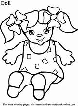 Coloring Color Pages Books Doll sketch template