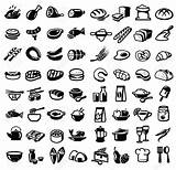 Icon Food Set Vector Icons Stock Traditional sketch template