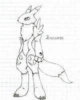 Renamon Digimon Tamers sketch template
