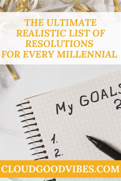 ultimate realistic list  resolutions   millennial cloud