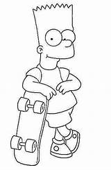 Coloring Pages Bart Simpson Skateboarding Simpsons Cartoon sketch template