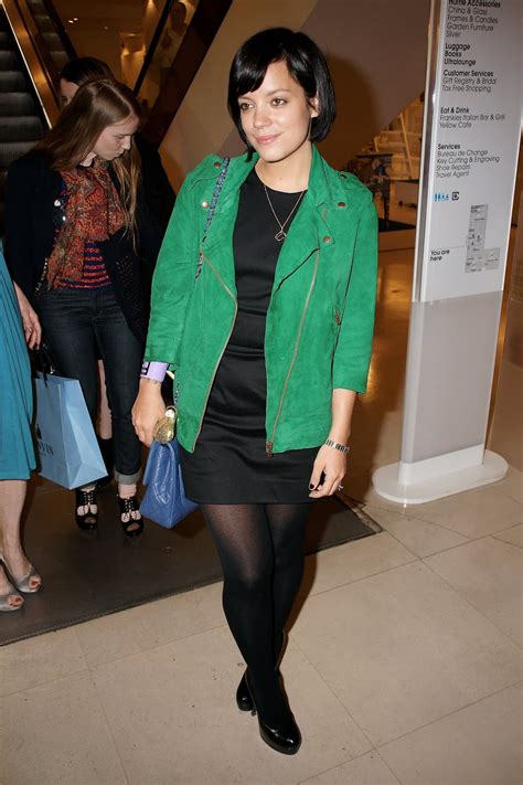 Lily Allen`s Legs And Feet In Tights 6