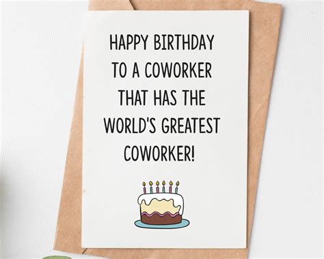 happy birthday card  coworker colleague funny birthday etsy