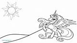 Coloring Celestia Princess Pages Getcolorings sketch template