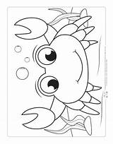 Coloring Pages Ocean Animals Kids Crab Itsybitsyfun Animal Beach Summer Printable Sheets Preschool Book Choose Board sketch template