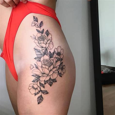 Thigh Tattoo Thightattoo Hip Tattoo Floral Hip Tattoo Feminie Tattoos