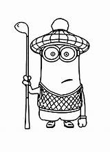 Minions Golf Kevin Despicable Dress Pages2color Pages Coloring Cookie Copyright sketch template