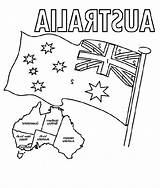 Flag Australian Printable Colouring Coloring Library Clipart Drawing Kids sketch template