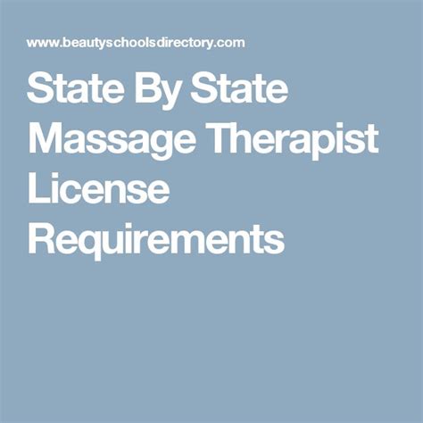 State By State Massage Therapist License Requirements Massage