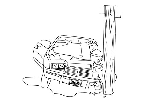 coloring page car crash  printable coloring pages img