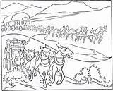Coloring Pioneer Pages Handcart Template Colouring Horse Popular Book sketch template