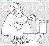 Illustration Outlined Plunger Toilet Clogged Woman Over Royalty Clipart Vector Djart Transparent Background sketch template
