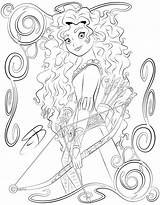 Coloring Merida Rcbrock Colorear Brave Mandalas sketch template