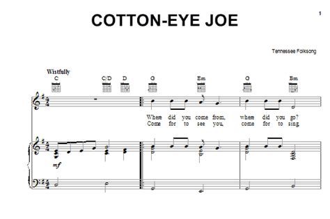 Partition Guitare Cotton Eye Joe