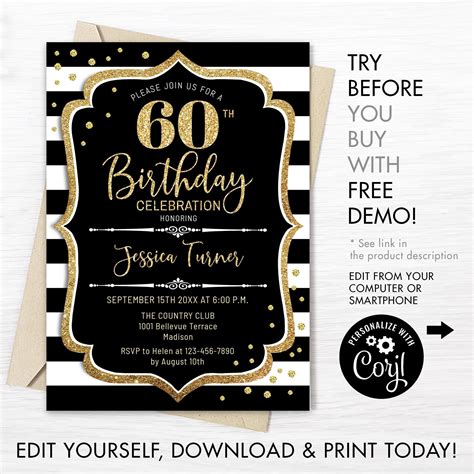 editable birthday invitation instant  birthday invitation