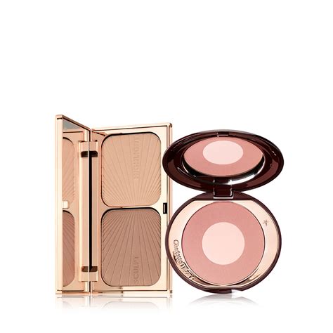 bronzed blushing beauty kit powder blush contour palette cheek