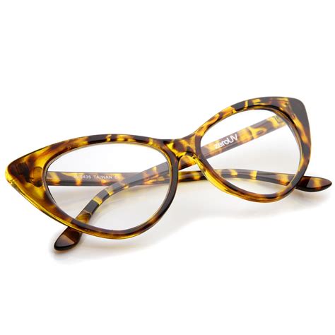retro high sitting temples clear lens exaggerated cat eye glasses 55mm