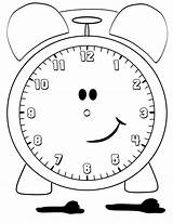 Clock Blank Printable Coloring Clocks Clipart Time sketch template