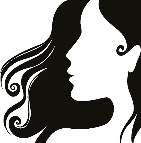female head silhouettes vector icon template clipart free download