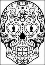 Coloring Pages Skull Adults Detailed Library Clipart Caveira Colorir Mexicana Para Mexican Color sketch template