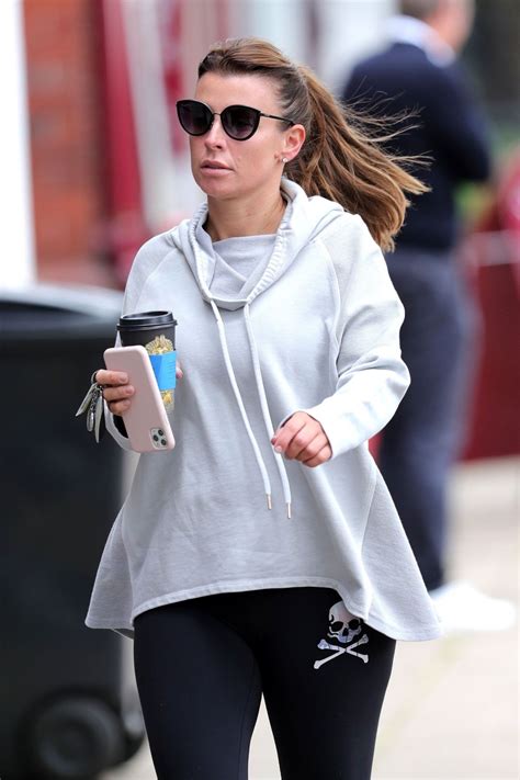 coleen rooney grabs a morning coffee out in cheshire