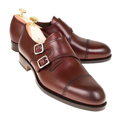 semi brogue double monk strap  robert