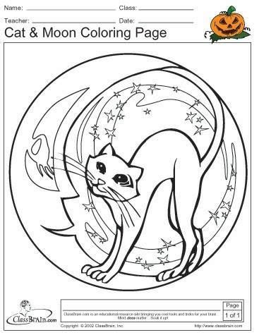 halloween coloring pages cat coloring page moon coloring pages