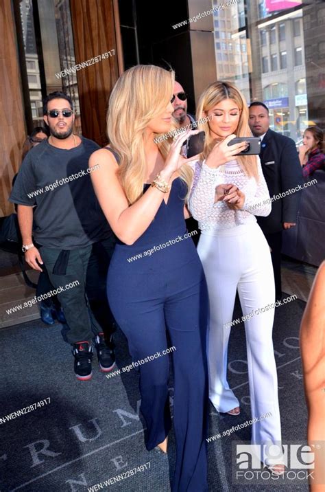 khloe kardashian and kylie jenner out and about in new york featuring