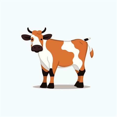 The Cow Goes Moo Vector Illustration Of A Mooing Cow In Simple