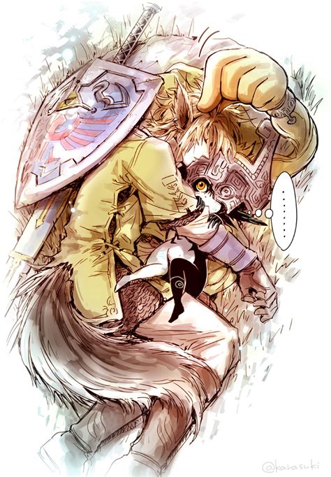 link and midna the legend of zelda and 1 more drawn by tak karasuki