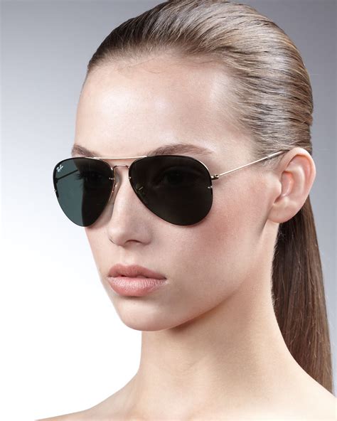 lyst ray ban light ray aviator sunglasses  black