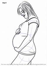 Pregnant Woman Draw Drawing Step Tutorials People sketch template