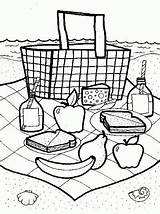 Picnic Coloring Basket Crafts Preschool Theme Pages Food Printable Baskets Kids Family Craft Drawing Picnics Fun Activities Sheets Summer Friends sketch template