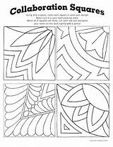Collaboration Squares Projects Coloring Pages Student Square Friday Colored Crayons Either Given Each Easy Color Pencils Kids sketch template