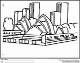 Sydney Coloring Pages Australia Designlooter Opera 26kb Ginormasource sketch template