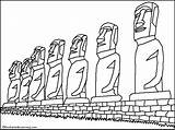 Moai Easter Island Coloring Color Enchantedlearning Pages Statues La Easterisland Artists sketch template