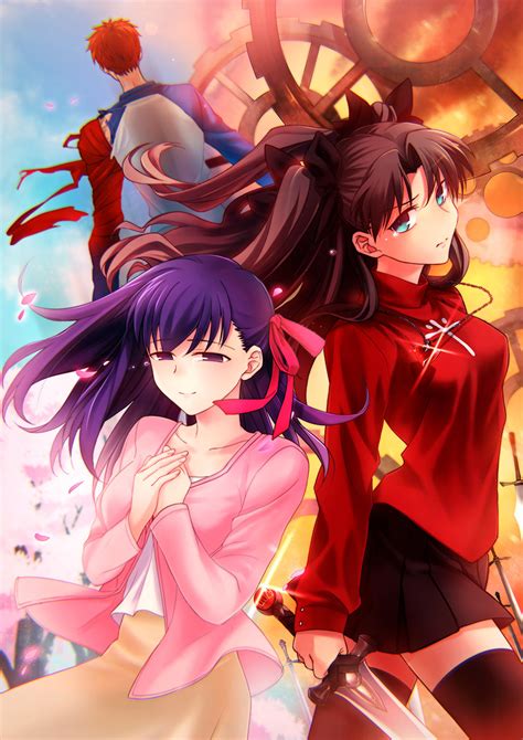 tohsaka rin matou sakura and emiya shirou fate and 2 more drawn by