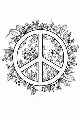 Teenagers Coloring4free Symbol Colouring Bestcoloringpagesforkids Buzzle Hippie N34 Popies sketch template