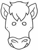 Printable Mask Kids Coloring Masks Horse Donkey Crafts sketch template