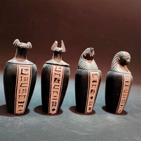 distinctive canopic jars collection   stone etsy