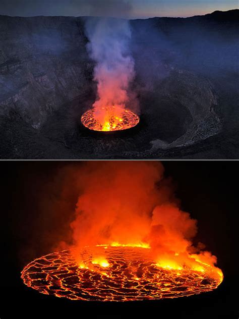 mind blowing    worlds largest lava lake   nyiragongo