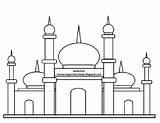 Mewarnai Masjid Sketsa Menggambar Pemandangan Gampang Tk Cara Anak Contoh Idul Animasi Fitri sketch template