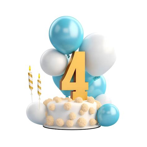 premium ai image number  birthday cake  candles  balloonsd