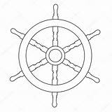 Ship Wheel Outline Drawings Pirate Illustration Stock Drawing Viktorijareut Vector Depositphotos Coloring Template Ships Getdrawings Pages sketch template