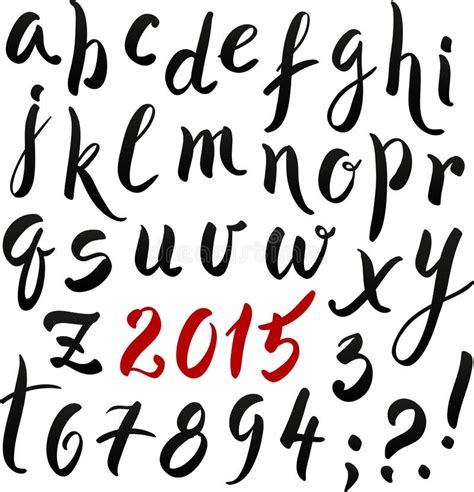 black  red hand writing lettering alphabet stock vector image