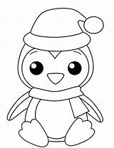 Penguin Coloring Pages Christmas Cute Sheets Kids Print Printable Winter Templates Easy Simple Toddlers Adults Snowflake Animals Baby Cut Claus sketch template