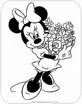 Minnie Mouse Coloring Pages Flowers Disneyclips Misc Basket sketch template