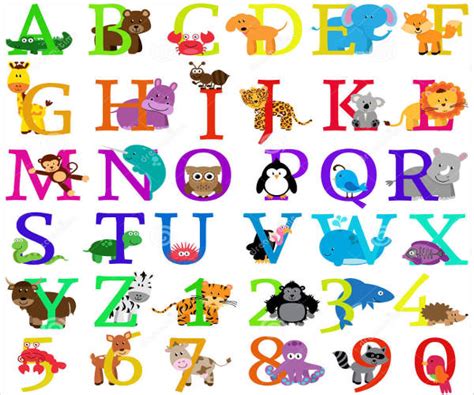 animal alphabet letters psd vector eps